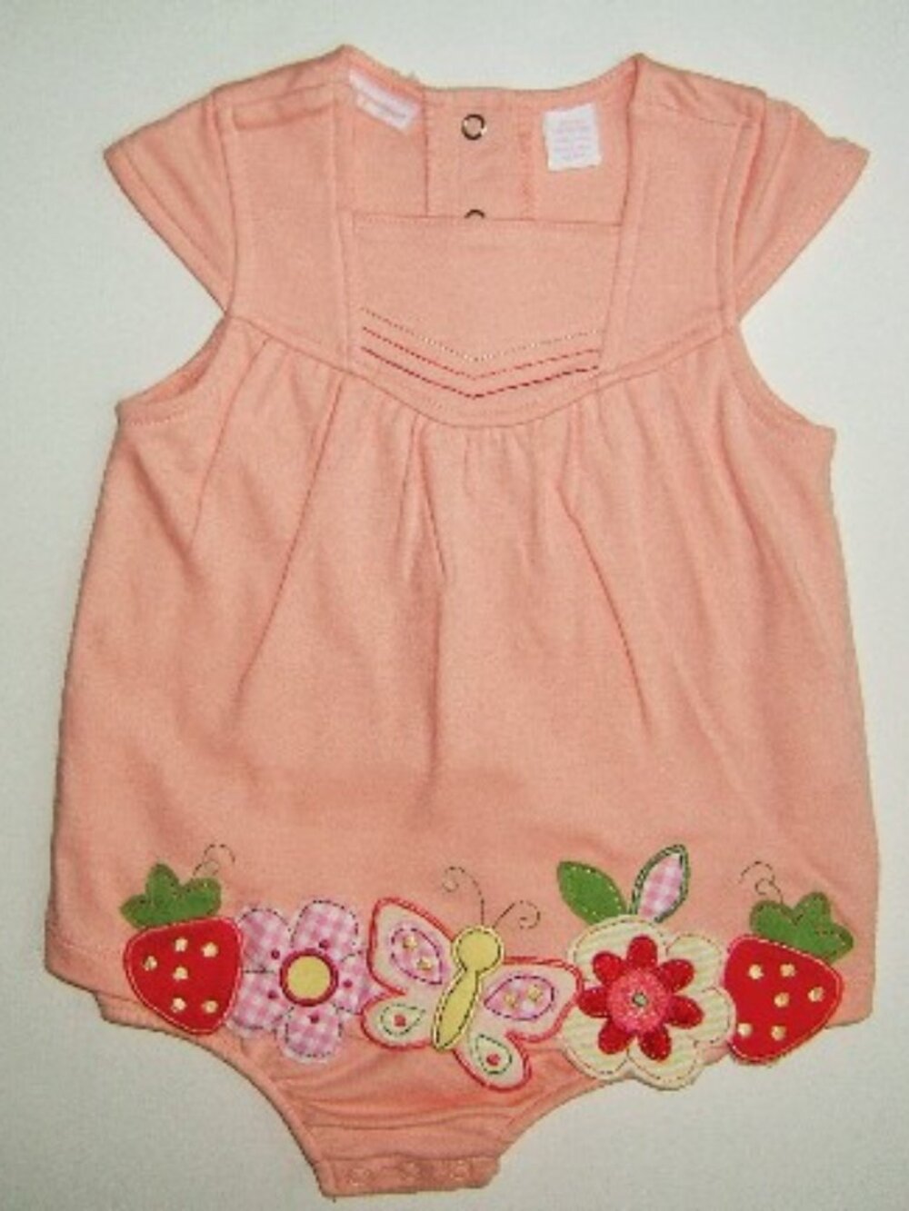First Impressions - Baby Girls' Peach Sunsuit